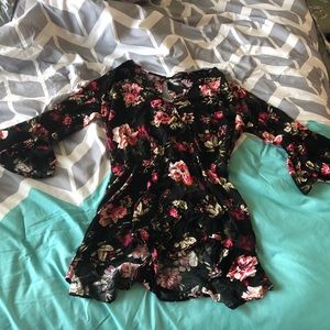 Forever 21 Black Floral Romper